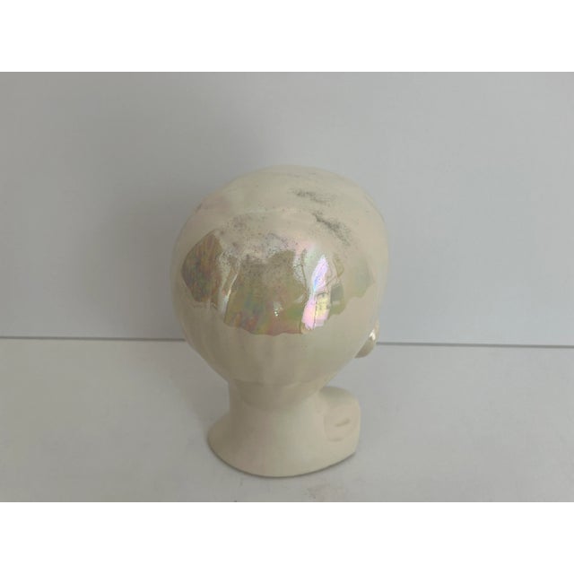 Opalescent Ceramic Boy Bust, C1970 For Sale - Image 9 of 12