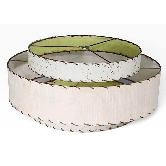 Mid-Century Modern 1950s Mid Century Modern Three Tier Fiberglass Lamp Shade For Sale - Image 3 of 9
