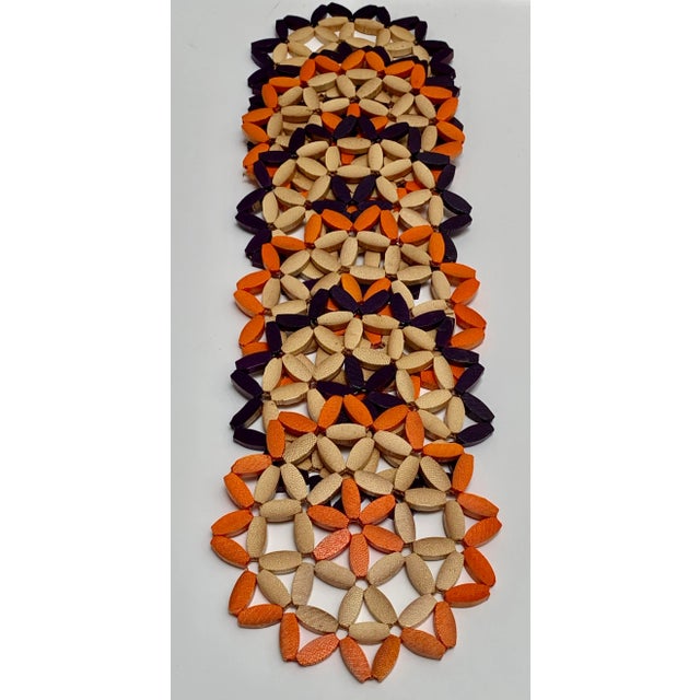 Mexican Vintage Wooden Woven Coasters or Trivets- Set of 7 For Sale - Image 3 of 9