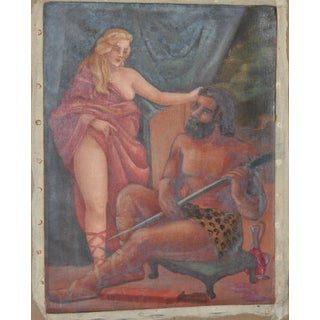 Vintage Classical Romanticism Oil Painting C.1944 For Sale