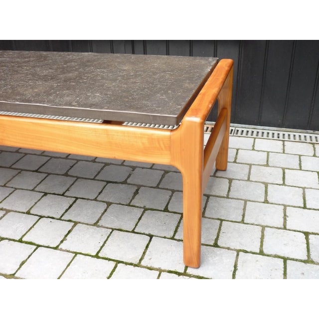 Black Slate Slab Living Room Table, 1960s For Sale - Image 8 of 8
