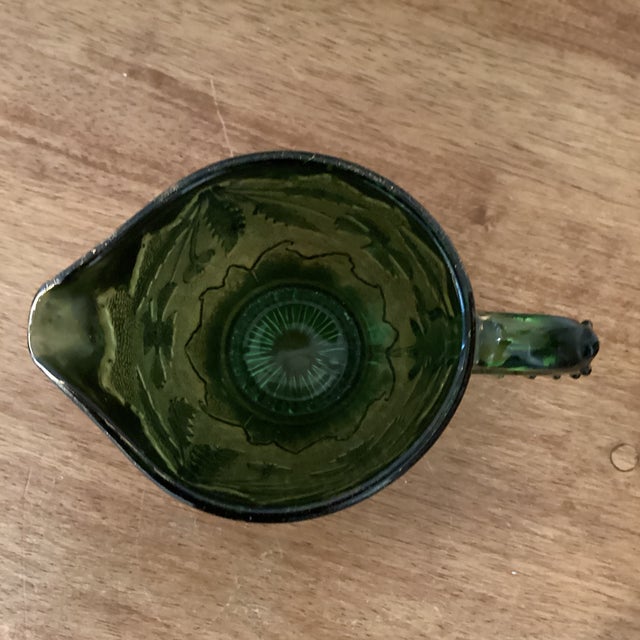 Glass Circa 1898 Antique Emerald Green Glass With Gold Eapg Table Set in American Beauty Pattern- Set of 4 For Sale - Image 7 of 12