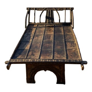 Early 20th Century Antique Monumental Indian Day Bed For Sale
