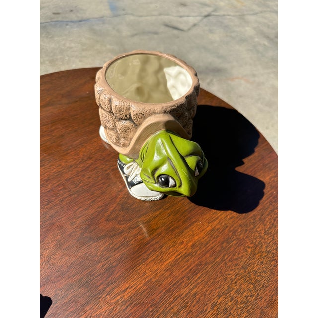 Ceramic 70s Ceramic Hand Painted Turtle Indoor Planter For Sale - Image 7 of 7