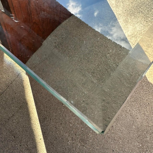 Amazing Kagan Style Glass Top Dining Table For Sale - Image 9 of 12