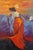 Dancing as the Sun Dies, Impasto Oil Painting by Godfrey Afebuame (2026) For Sale