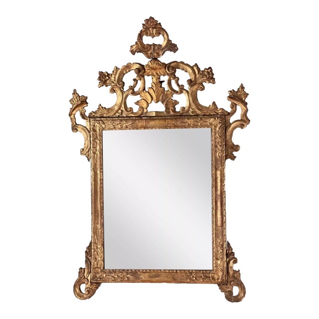 18th Century Rococo Gilt Mirror From Lucca Italy For Sale