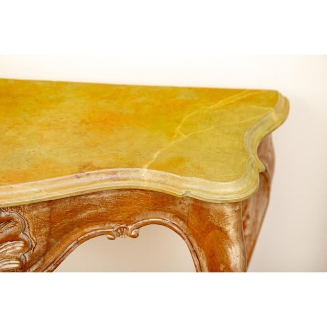 Decorative Crafts Inc. Louis XV Style Faux Marble Top Console For Sale In New York - Image 6 of 6