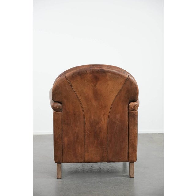 Vintage Club Chair in Sheepskin Leather For Sale - Image 4 of 14