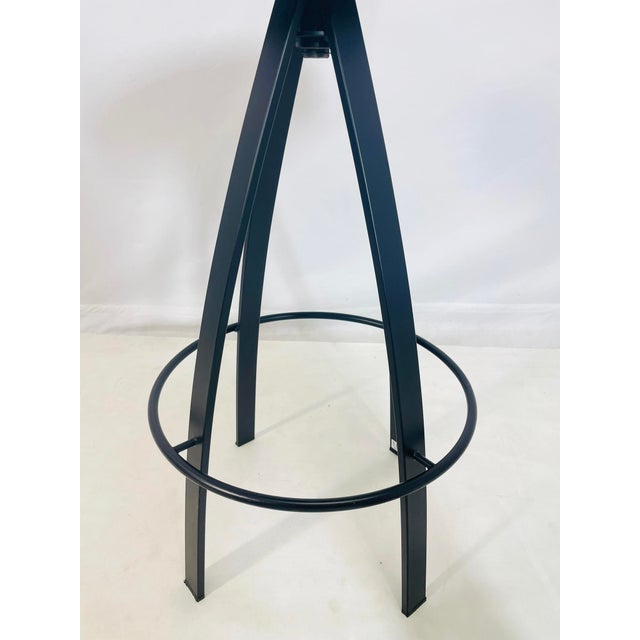 Set of 4 Italian Swivel Barstools by Naos With Leather Seats, Made in Italy For Sale - Image 12 of 16