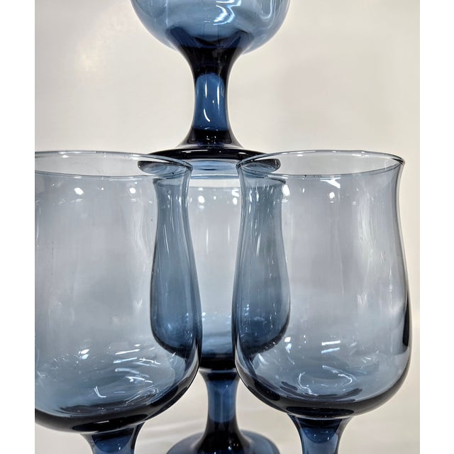 Sky Blue Winter Sky Blue Goblets- Set of Four For Sale - Image 8 of 12