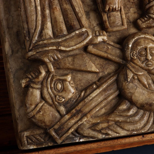 Christian Orthodox Alabaster Icon, 1920s-1940s, Stone For Sale - Image 10 of 11