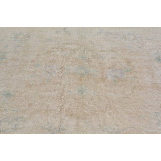 1950s Vintage Turkish Oushak Hand Knotted Wool Rug, 5'5"x8'4" For Sale - Image 5 of 6