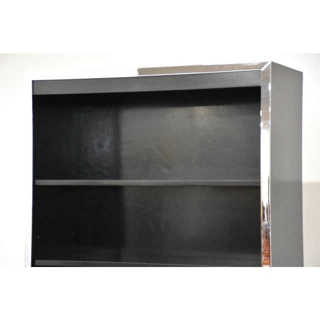 Wood 1970s Milo Baughman Style Chrome Bookcase John Stuart For Sale - Image 7 of 10
