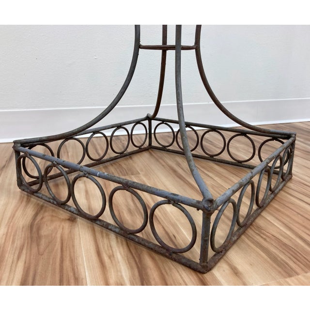 Vintage French Art Nouveau Style Jardiniere Iron Plant Stands, a Pair For Sale - Image 10 of 11