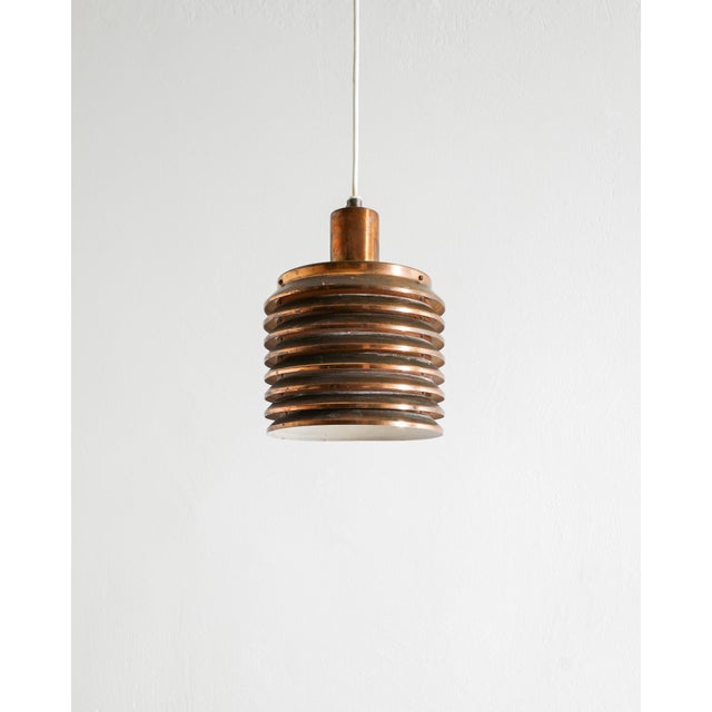 Rare swedish mid century "t-642" copper ceiling pendant lamp by hans-agne jakobsson produced by his own studio in sweden,...