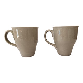 Russel Wright Oneida 4-1/2" Tall Mugs - Set of Two - Gray - Euc - New - Unused For Sale