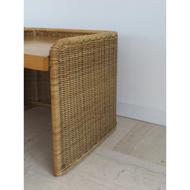 Beige Italian Rattan Bedside Tables, 1950s, Set of 2 For Sale - Image 8 of 14