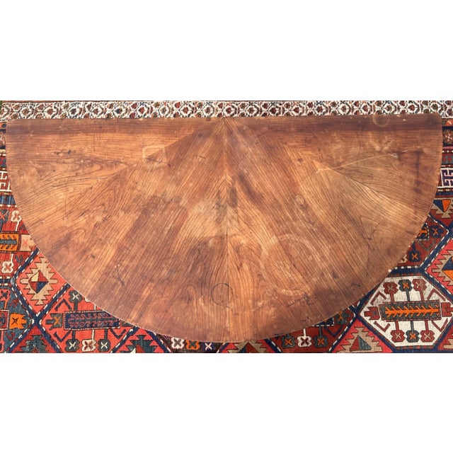 Antique Mahogany Demi LuneTable Federal Style For Sale In Boston - Image 6 of 11