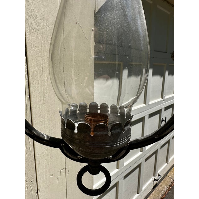 American Vintage 1920s Semi-Flush Ceiling Fixture With Vintage Shade For Sale - Image 3 of 7