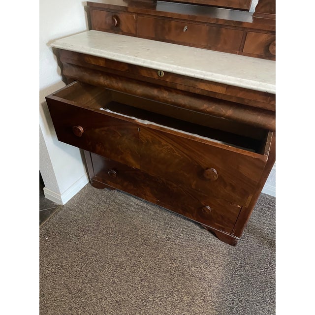 American Empire Style Dressing Chest (Dresser With Mirror) For Sale - Image 10 of 11