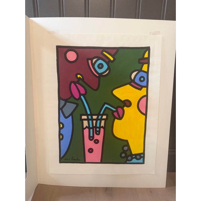 1990s Rare 1991 Charles Houska Original Pop Art Painting - Early Career "Origin" Work - Acrylic/Gouache on Paper For Sale - Image 5 of 12