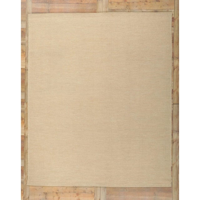 Tan Swedish Inspired Kilim Rug, 08'01 X 09'09 For Sale - Image 8 of 9