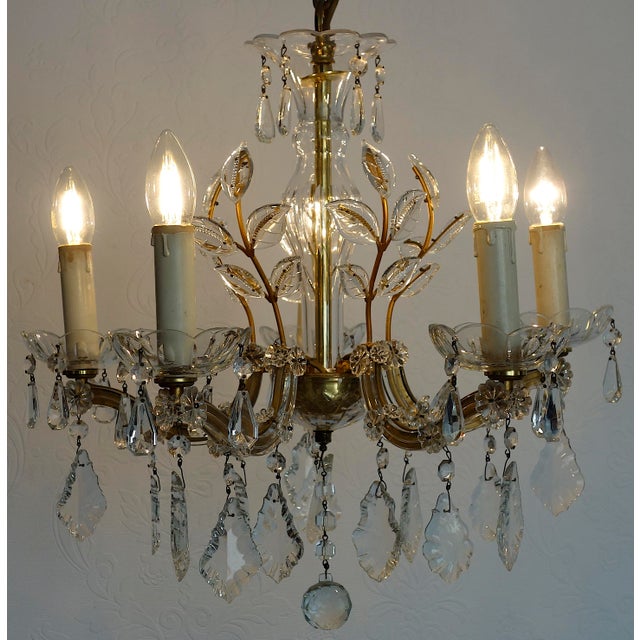 Antique Maria Theresia 5-Light Chandelier from Palwa, 1960s For Sale - Image 9 of 14
