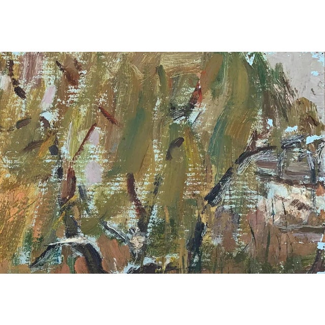 Realism Rural Landscape Antique Painting Original Soviet Art Ukrainian Artist Sokolovsky G. 34-48 1980s For Sale - Image 3 of 6