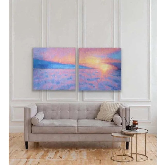 Christina Major Oil on Canvas by Christina Major Titled Cloud Series 1 2023 - A Pair For Sale In West Palm - Image 6 of 6