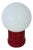 Vintage Space Age Red Mushroom Lamp Red with Opaline Glass For Sale