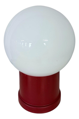 Vintage Space Age Red Mushroom Lamp Red with Opaline Glass