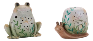 Terra Cotta Frog and Snail Decor (Set of 2)