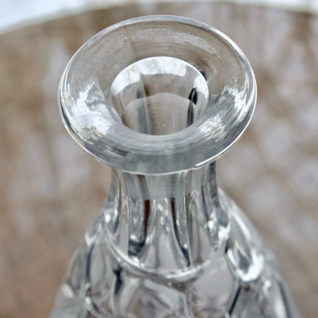 Early 20th Century Crystal Decanter With Uranium Glass Stopper – Victorian Bristol Opaline Yellow Vaseline Glass For Sale - Image 4 of 7