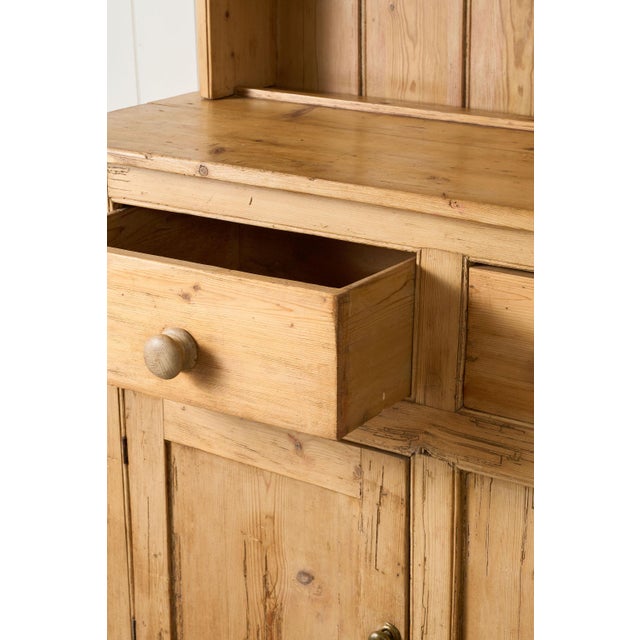 19th Century English Victorian Pine Dresser Base With Topper For Sale In Charleston - Image 6 of 17
