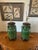 Ceramic Vintage Green Glazed Ceramic Urn Lamps With Sculptural Fruit Handles - a Pair For Sale - Image 7 of 8