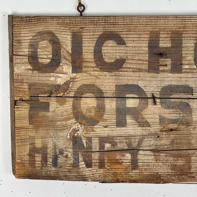 Vintage Early 20th Century "Hogs for Sale" Wooden Double Sided Trade Sign For Sale In New York - Image 6 of 9