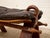Vintage Leather Saddle Stool With Tufted Seat and Sculptural Wood Frame as Found For Sale - Image 9 of 12