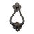 Antique Arts and Crafts Solid Heavy Wrought Iron Hammered Front Door Knocker For Sale