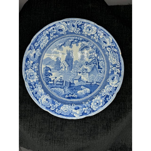 Blue & White plate 8.5” Staffordshire Transferware For Sale - Image 9 of 9
