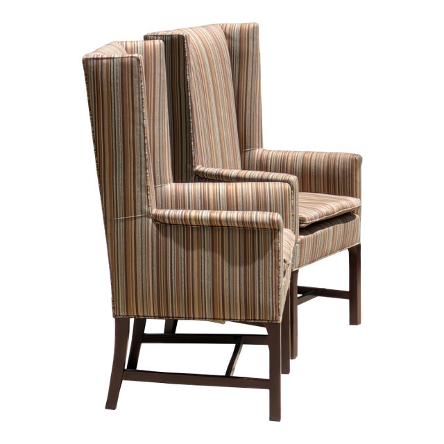 Late 20th Century Pair of Handmade Deleware Host Chairs by Hickory Chair For Sale