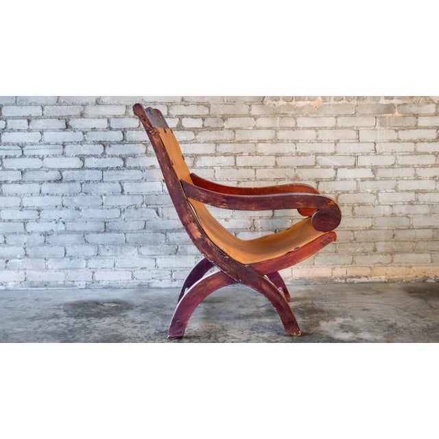 Brown Clara Porset Style Mexican Butaque Chair For Sale - Image 8 of 18