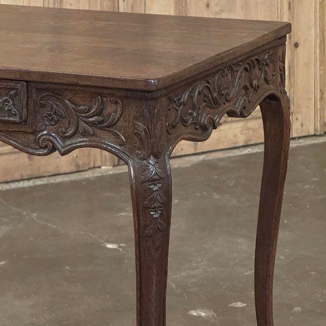 18th Century Liégeois Louis XV Hand Carved Oak End Table For Sale - Image 10 of 18