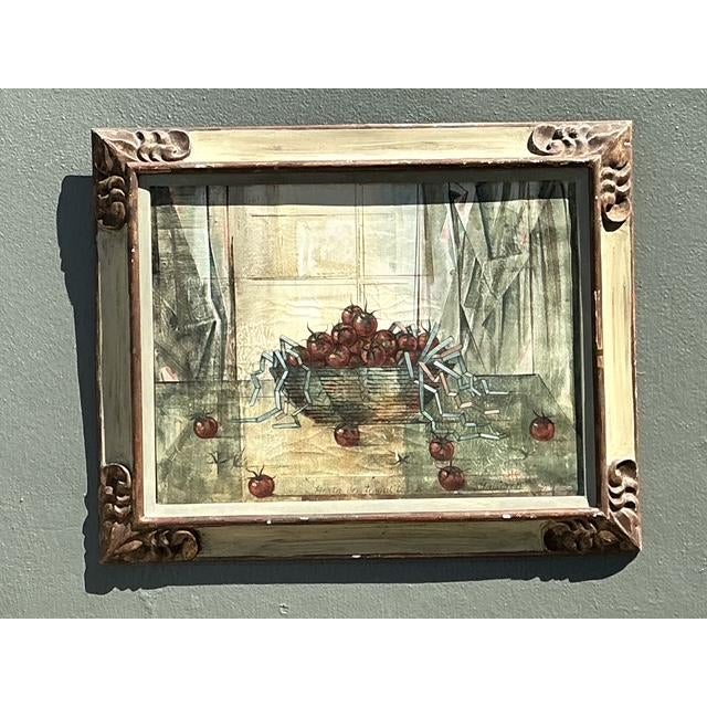 Mid 20th Century Vintage Original 1969 Still Life Oil on Canvas For Sale - Image 5 of 14