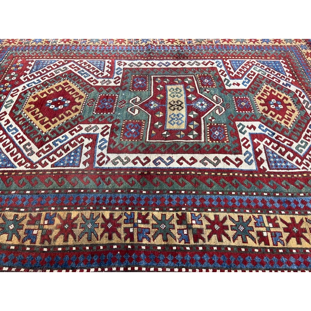 Textile Fine Antique Sevan Kazak Rug 5’5” X 7’9” For Sale - Image 7 of 9