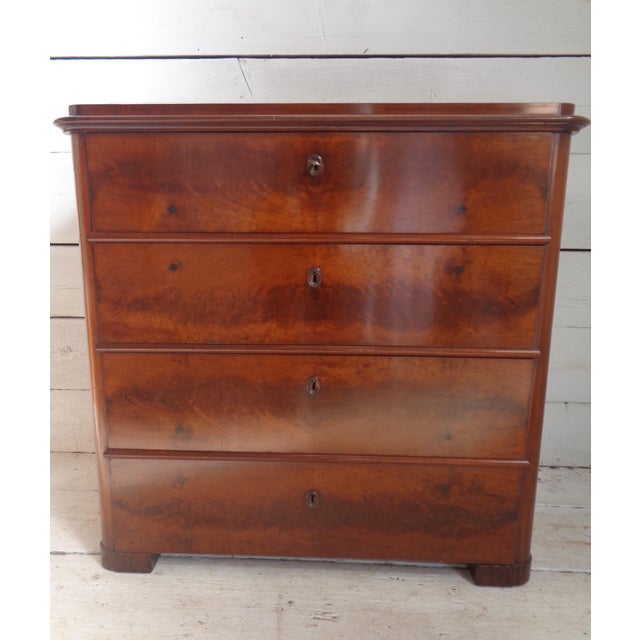 Bidermeier Chest of Drawers with Secretaire in Mahogany, Early 19th Century For Sale - Image 6 of 18