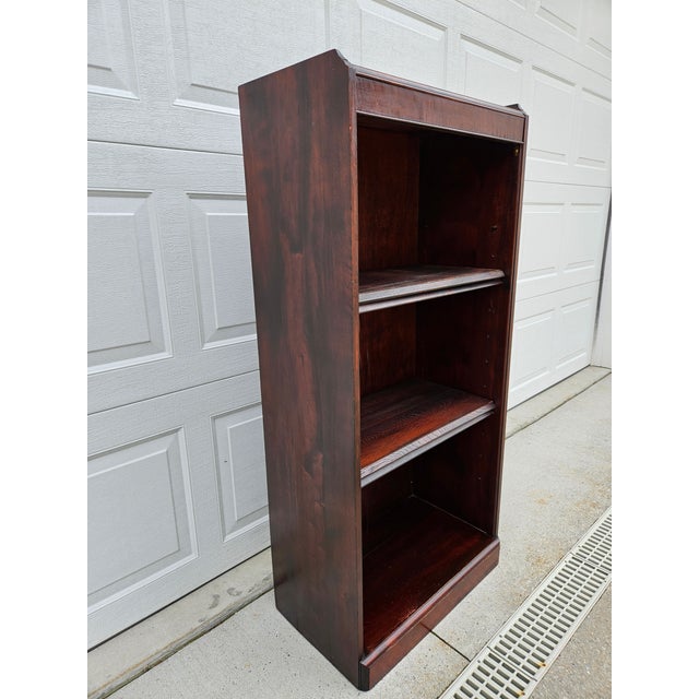 Antique Mahogany Open Bookcase - Adjustable Shelves For Sale - Image 4 of 18