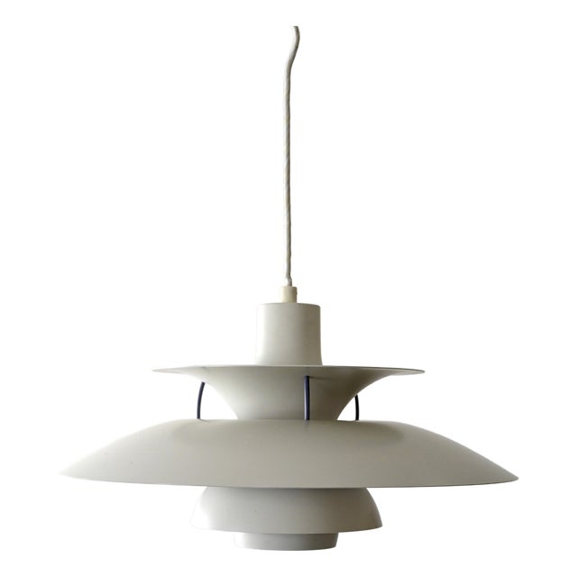 PH 5 White Pendant by Poul Henningsen for Louis Poulsen, 1960s For Sale