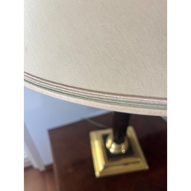 Empire Table Lamp in Gilded Brass and Black Lacquer, 1980s For Sale - Image 4 of 7