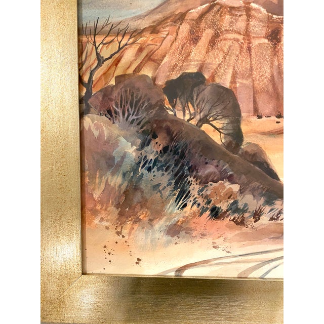 Mid 20th Century Mid 20th Century Dorothy Lawrey Vorhees Original Painting New Mexico Mountain Landscape Southwest For Sale - Image 5 of 11